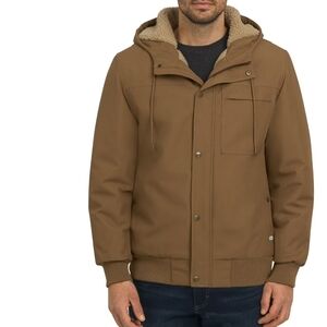 Lee Men's Tan Hooded Bomber Jacket